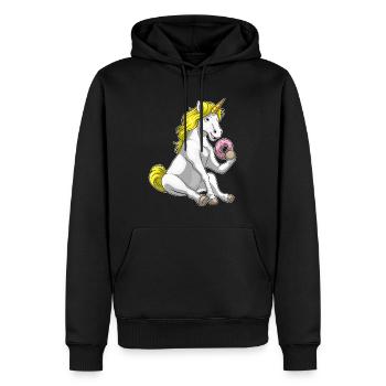 Einhorn Donut - Männer Premium Bio Hoodie - Schwarz - Vorne - Nico (187cm)