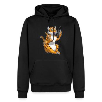 Tiger Schüler Wachsmalstifte Schule - Männer Premium Bio Hoodie - Schwarz - Vorne - Nico (187cm)