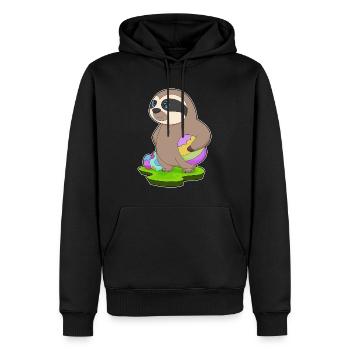 Faultier Ostern Ostereier - Männer Premium Bio Hoodie - Schwarz - Vorne - Nico (187cm)