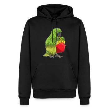 Frites perroquet - Sweat à capuche Premium bio Homme - noir - Devant - Nico (187cm)