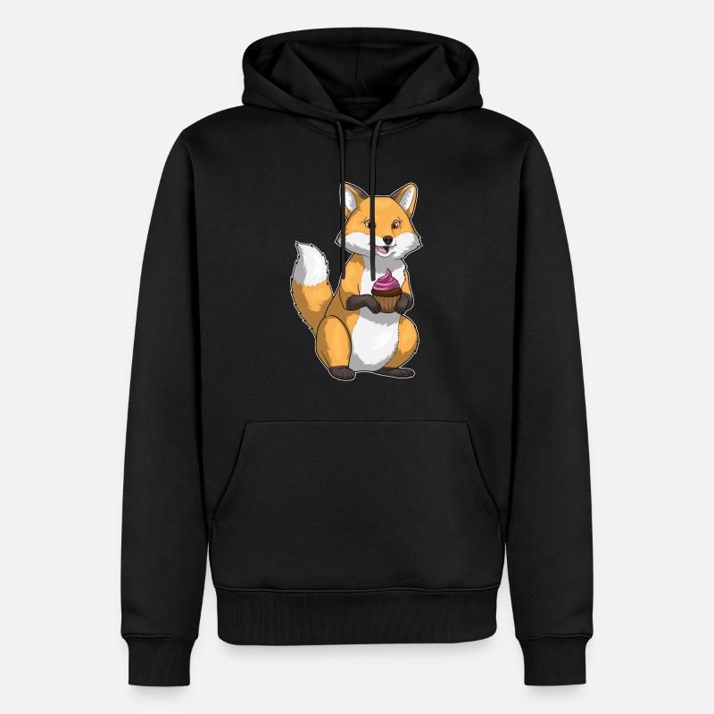 Cupcake d’anniversaire renard - Sweat à capuche Premium bio Homme - noir