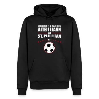 Alter Mann - St. Pauli Fan | Retro Vintage Design - Männer Premium Bio Hoodie - Schwarz - Vorne - Nico (187cm)