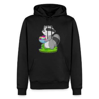 Waschbär Ostern Ostereier - Männer Premium Bio Hoodie - Schwarz - Vorne - Nico (187cm)
