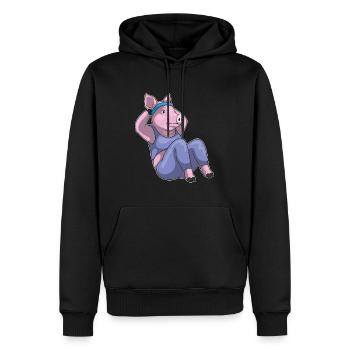 Entraînement abdominal Porc Bodybuilding - Sweat à capuche Premium bio Homme - noir - Devant - Nico (187cm)