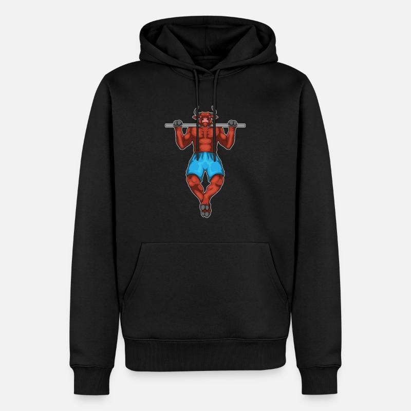 Taurus Bodybuilder Pull-Ups Musculation - Sweat à capuche Premium bio Homme - noir
