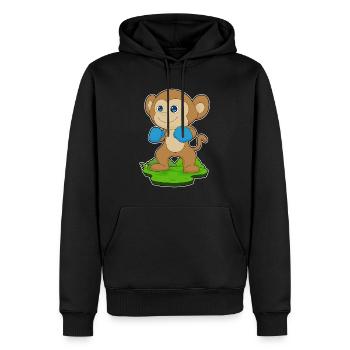 Affe Boxer Boxhandschuhe Boxen - Männer Premium Bio Hoodie - Schwarz - Vorne - Nico (187cm)