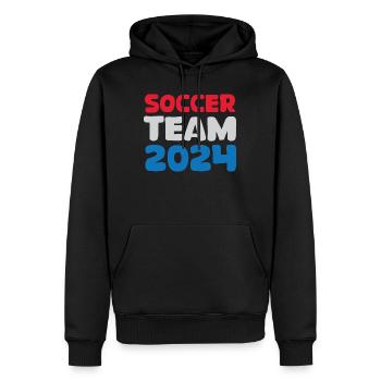 Équipe de football des Pays-Bas 2024 Logo d’icône de fan de football - Sweat à capuche Premium bio Homme - noir - Devant - Nico (187cm)
