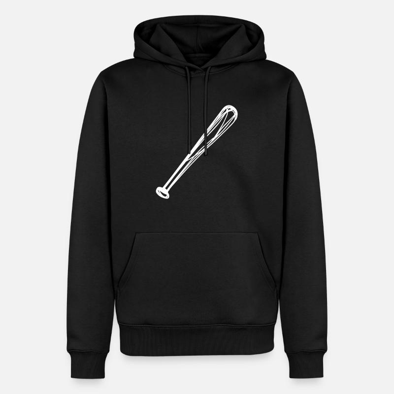 Dessin de batte de baseball - Sweat à capuche Premium bio Homme - noir