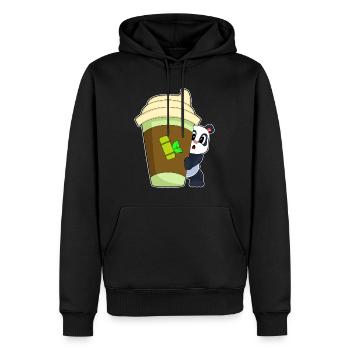 Tasse Panda Coffee à emporter - Sweat à capuche Premium bio Homme - noir - Devant - Nico (187cm)