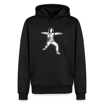 Yogini Skizze - Männer Premium Bio Hoodie - Schwarz - Vorne - Nico (187cm)