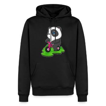 Vélo Panda - Sweat à capuche Premium bio Homme - noir - Devant - Nico (187cm)