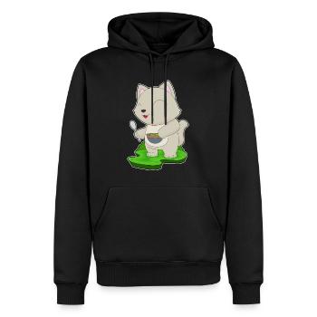 Cat Cooking Bowl Cooking - Men’s Premium Organic Hoodie - black - Front - Nico (187cm)