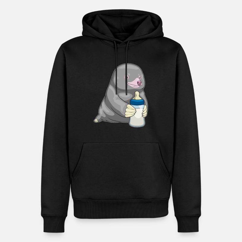 Mole Lait de biberon - Sweat à capuche Premium bio Homme - noir