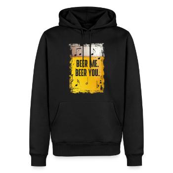 Bière-moi Beer You - Sweat à capuche Premium bio Homme - noir - Devant - Nico (187cm)