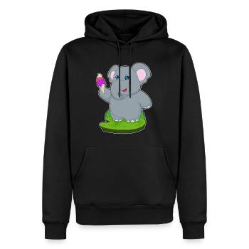 Elefant Waffeleis - Männer Premium Bio Hoodie - Schwarz - Vorne - Nico (187cm)