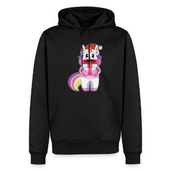 Forfait Noël Licorne - Sweat à capuche Premium bio Homme - noir - Devant - Nico (187cm)