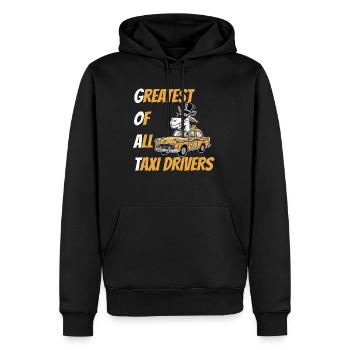 Greatest of All Taxi Drivers Llama goat Fun Cab - Men’s Premium Organic Hoodie - black - Front - Nico (187cm)
