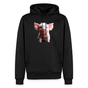 Cochon domestique Cochon Cochon Porcelet Cochon - Sweat à capuche Premium bio Homme - noir - Devant - Nico (187cm)