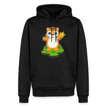 Étoile du Tigre - Sweat à capuche Premium bio Homme - noir - Devant - Nico (187cm)