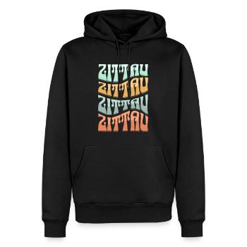 Zittau Oberlausitz Dreiländereck - Männer Premium Bio Hoodie - Schwarz - Vorne - Nico (187cm)