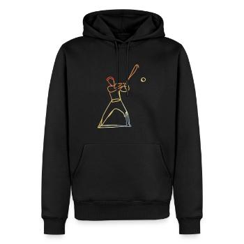 Vintage Baseball Spieler - Männer Premium Bio Hoodie - Schwarz - Vorne - Nico (187cm)