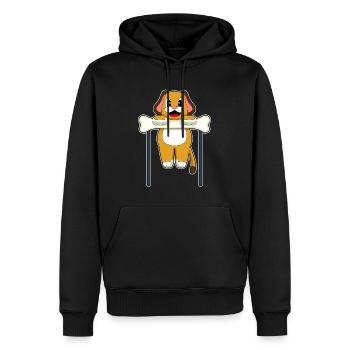 Dog Bodybuilder Pull-ups Bodybuilding - Men’s Premium Organic Hoodie - black - Front - Nico (187cm)