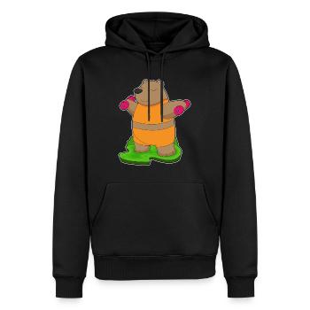 Bär Bodybuilder Hanteln Bodybuilding - Männer Premium Bio Hoodie - Schwarz - Vorne - Nico (187cm)