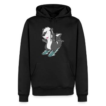 Stinktier Skifahrer Ski - Männer Premium Bio Hoodie - Schwarz - Vorne - Nico (187cm)