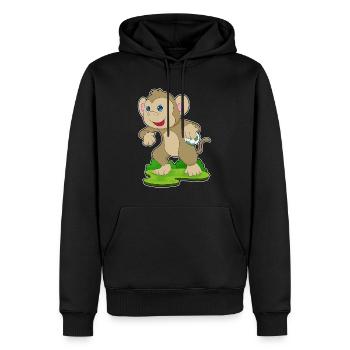 Singe handball joueur handball - Sweat à capuche Premium bio Homme - noir - Devant - Nico (187cm)
