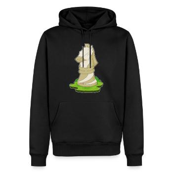 Schachfigur Springer Schach - Männer Premium Bio Hoodie - Schwarz - Vorne - Nico (187cm)