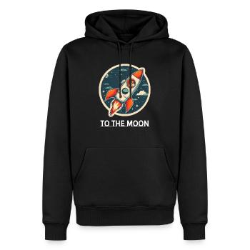 To The Moon Shiba Inu Rocket Crypto Dog Bitcoin. - Men’s Premium Organic Hoodie - black - Front - Nico (187cm)
