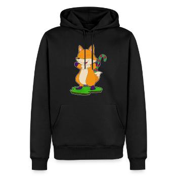Canne de bonbon renard - Sweat à capuche Premium bio Homme - noir - Devant - Nico (187cm)