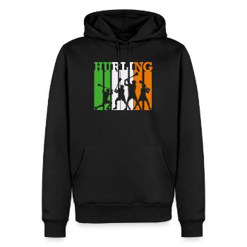 Hurling - Sweat à capuche Premium bio Homme - noir - Devant - Nico (187cm)