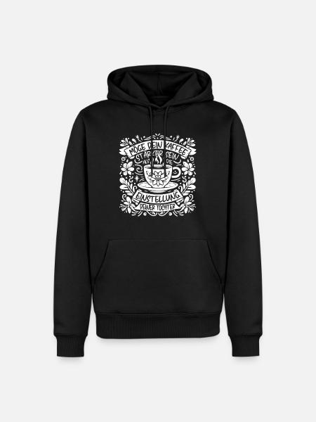 Tochter mit Koffeinhaltige Einstellung - Männer Premium Bio Hoodie - Schwarz