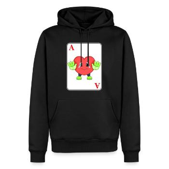 Herz Poker Pokerkarten - Männer Premium Bio Hoodie - Schwarz - Vorne - Nico (187cm)