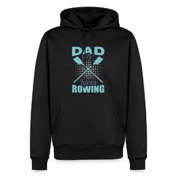 Père aviron - Sweat à capuche Premium bio Homme - noir - Devant - Nico (187cm)