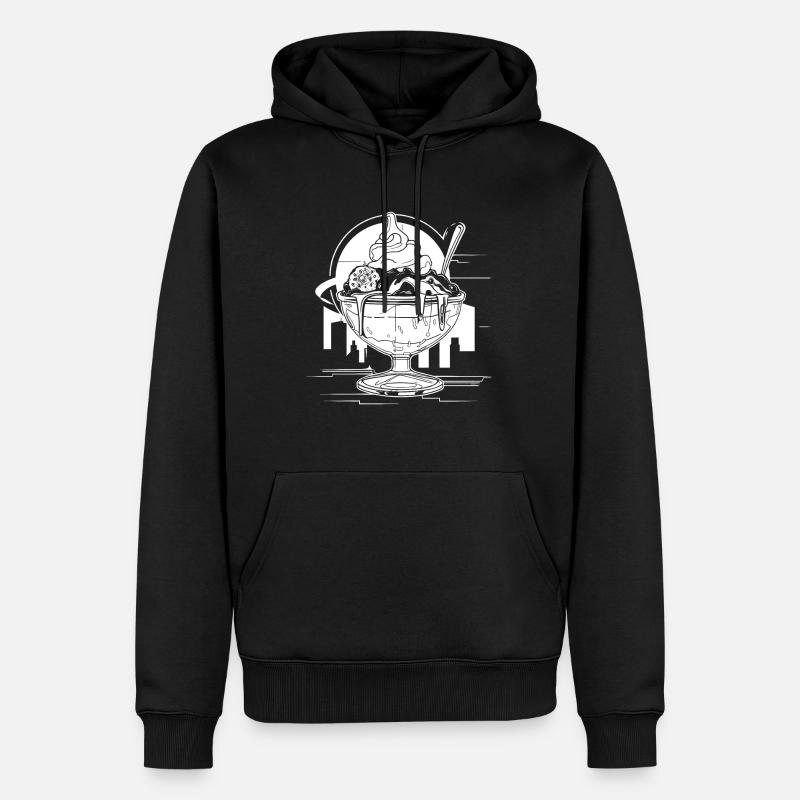Sundae à la crème glacée graphique - Sweat à capuche Premium bio Homme - noir