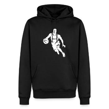 Basketballer - Männer Premium Bio Hoodie - Schwarz - Vorne - Nico (187cm)