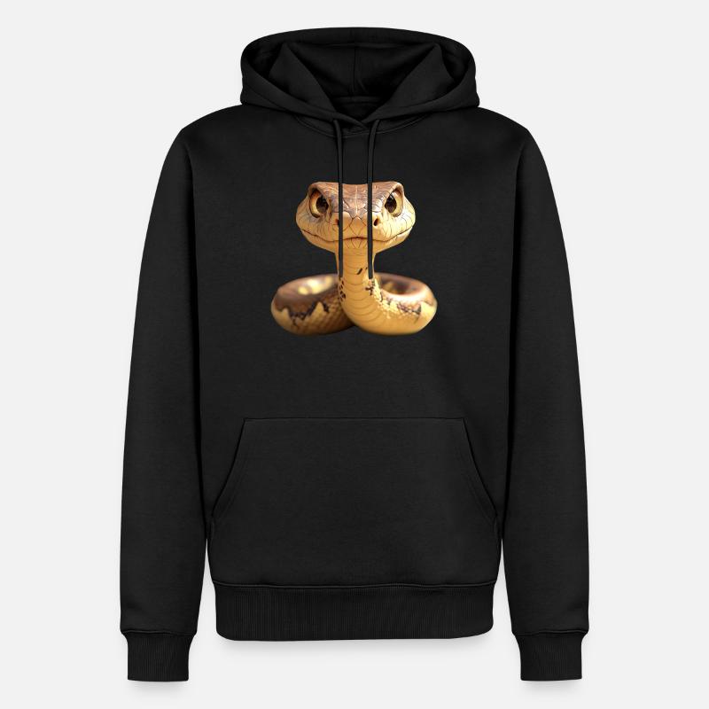 Schlange Python Kobra Mamba Klapperschlange Snake - Männer Premium Bio Hoodie - Schwarz