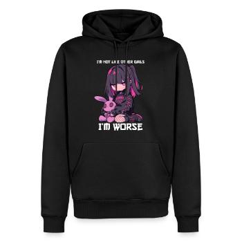 Not Like Other Girls Kawaii Goth Bunny Gift - Men’s Premium Organic Hoodie - black - Front - Nico (187cm)