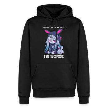 Not Like Other Girls Kawaii Goth Bunny Gothic - Men’s Premium Organic Hoodie - black - Front - Nico (187cm)