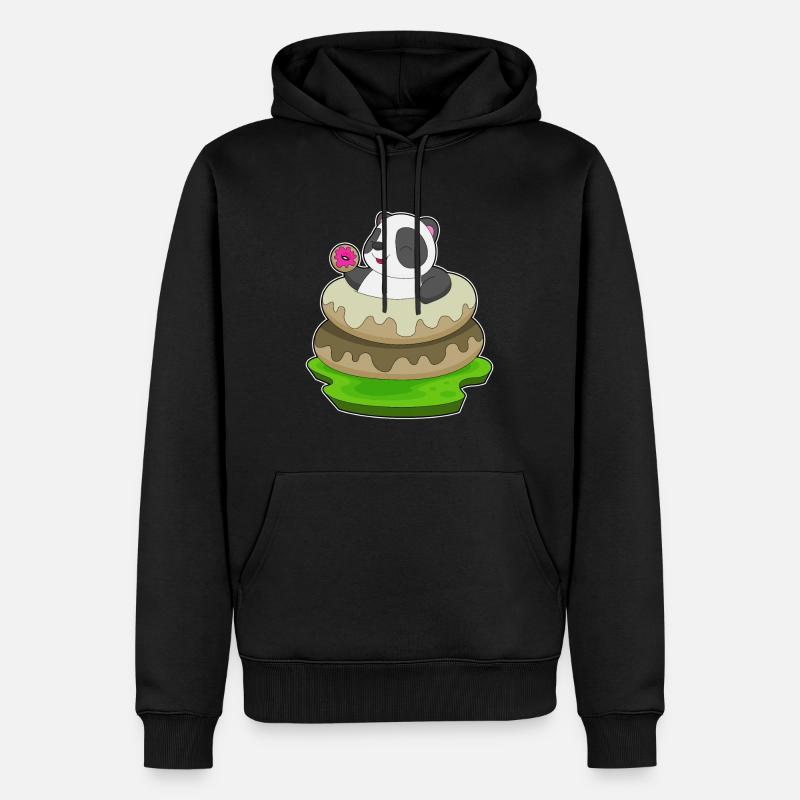 Panda Donuts - Männer Premium Bio Hoodie - Schwarz