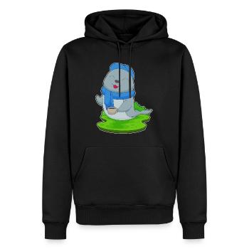 Tasse à café Seal - Sweat à capuche Premium bio Homme - noir - Devant - Nico (187cm)