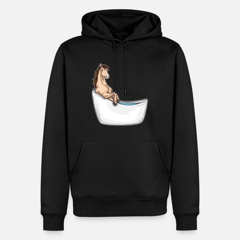 Baignoire pour chevaux - Sweat à capuche Premium bio Homme - noir