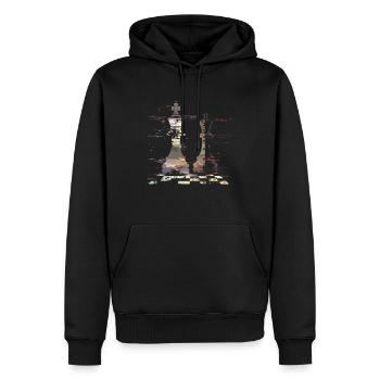 Graphique de la reine et du roi des échecs - Sweat à capuche Premium bio Homme - noir - Devant - Nico (187cm)
