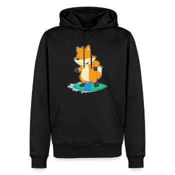 Fox Surfing Surfboard Summer - Men’s Premium Organic Hoodie - black - Front - Nico (187cm)