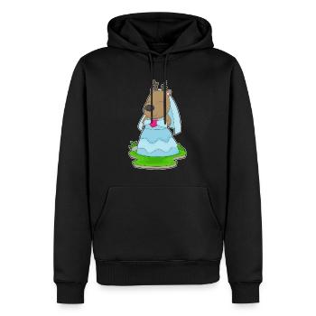 Renne Mariée Coeur Mariage - Sweat à capuche Premium bio Homme - noir - Devant - Nico (187cm)