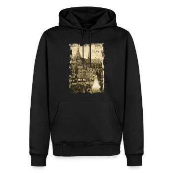 Vieux Rostock - Nouveau Marché - Sweat à capuche Premium bio Homme - noir - Devant - Nico (187cm)