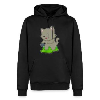 Cat Bowling Bowling Ball - Men’s Premium Organic Hoodie - black - Front - Nico (187cm)