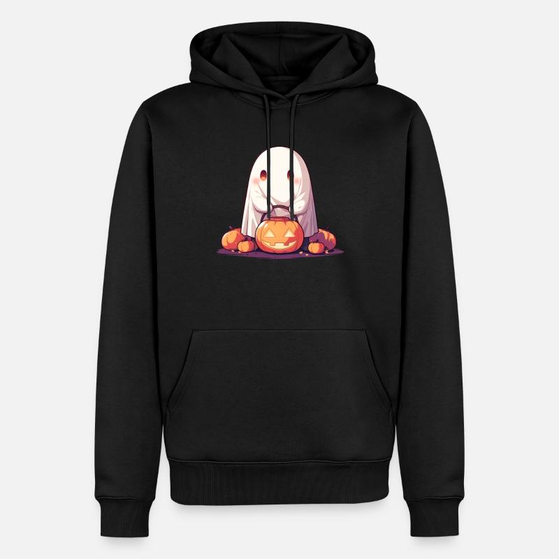 Ghost Ghost citrouille lanterne cadeau d’Halloween - Sweat à capuche Premium bio Homme - noir